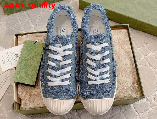 Gucci Womens GG Sneaker in Light Blue GG Denim 784213 Replica