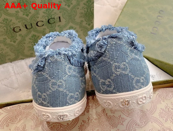 Gucci Womens GG Sneaker in Light Blue GG Denim 784213 Replica