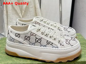 Gucci Womens GG Sneaker in Off White GG Canvas with Crystals 746766 Replica