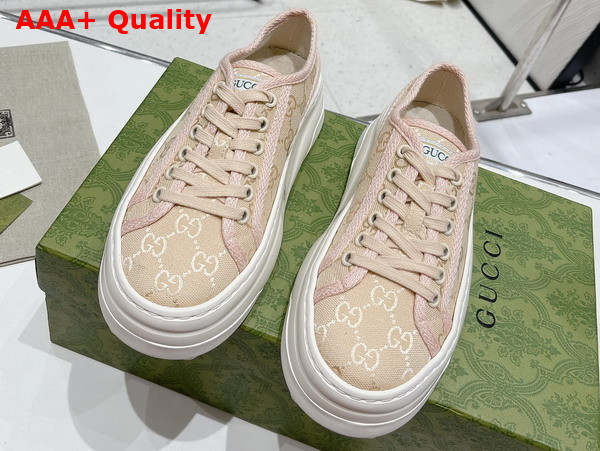 Gucci Womens GG Sneaker in Pink Original GG Canvas 746766 Replica