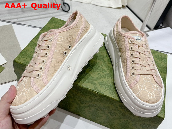 Gucci Womens GG Sneaker in Pink Original GG Canvas 746766 Replica