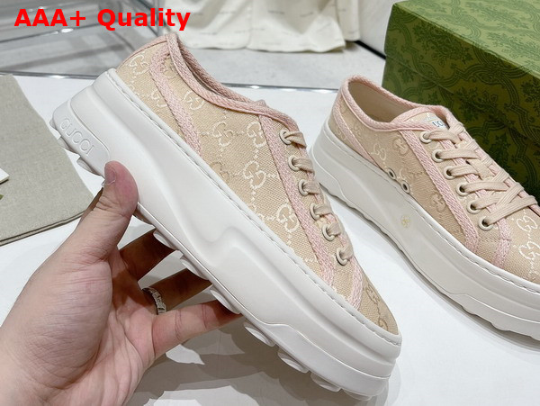 Gucci Womens GG Sneaker in Pink Original GG Canvas 746766 Replica