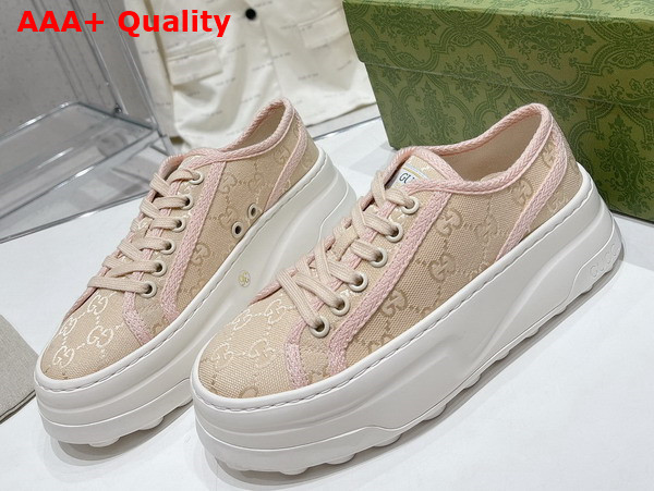 Gucci Womens GG Sneaker in Pink Original GG Canvas 746766 Replica