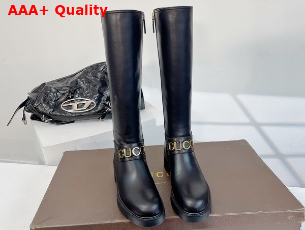 Gucci Womens Gucci Boot in Black Leather 752517 Replica