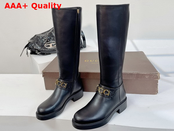 Gucci Womens Gucci Boot in Black Leather 752517 Replica