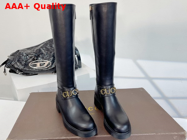 Gucci Womens Gucci Boot in Black Leather 752517 Replica