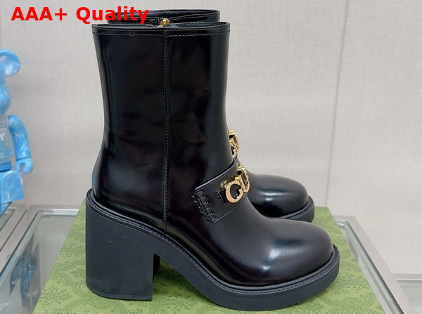 Gucci Womens Gucci Boot in Black Shiny Leather 750538 Replica