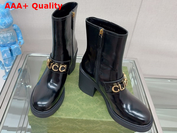 Gucci Womens Gucci Boot in Black Shiny Leather 750538 Replica