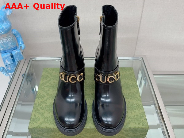 Gucci Womens Gucci Boot in Black Shiny Leather 750538 Replica