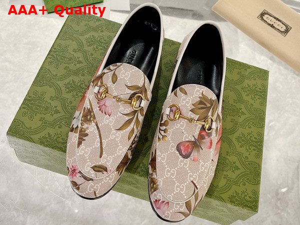 Gucci Womens Gucci Jordaan GG Flora Loafer Multicolor GG Supreme Flora Print Canvas 603323 Replica