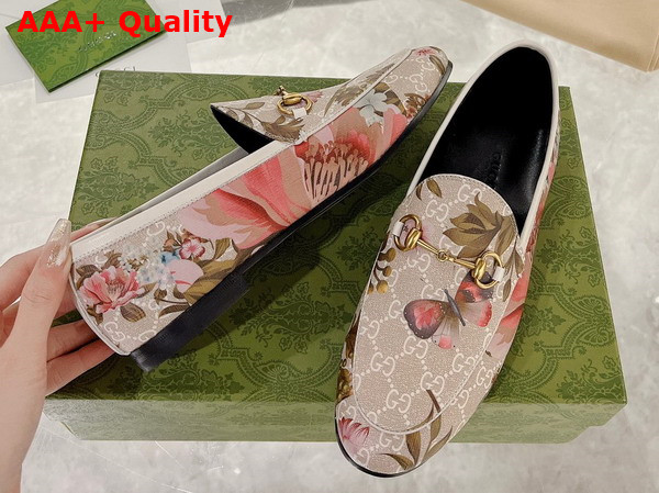 Gucci Womens Gucci Jordaan GG Flora Loafer Multicolor GG Supreme Flora Print Canvas 603323 Replica