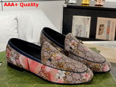 Gucci Womens Gucci Jordaan GG Flora Loafer in Multicolor GG Supreme Flora Print Canvas Replica