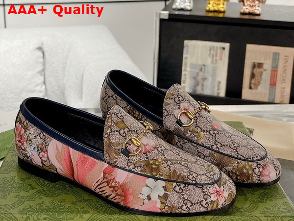 Gucci Womens Gucci Jordaan GG Flora Loafer in Multicolor GG Supreme Flora Print Canvas Replica