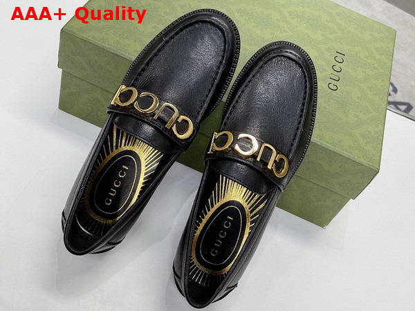 Gucci Womens Gucci Loafer in Black Leather 700036 Replica