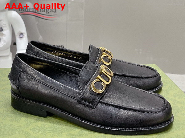 Gucci Womens Gucci Loafer in Black Leather 700036 Replica