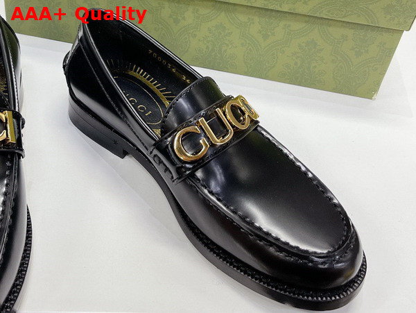 Gucci Womens Gucci Loafer in Shiny Black Leather 700036 Replica