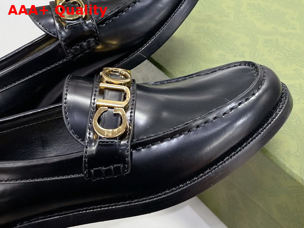 Gucci Womens Gucci Loafer in Shiny Black Leather 700036 Replica