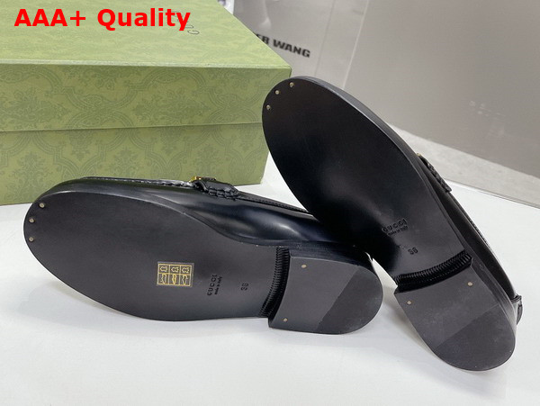 Gucci Womens Gucci Loafer in Shiny Black Leather 700036 Replica