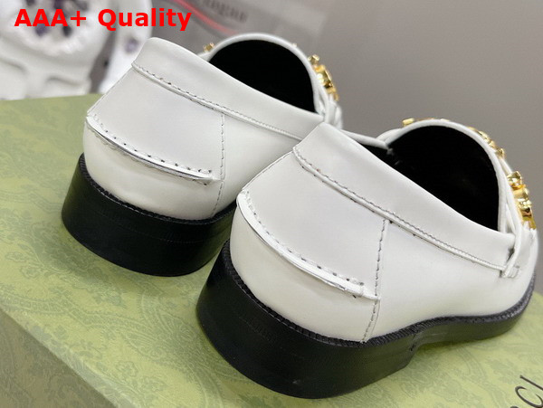 Gucci Womens Gucci Loafer in White Leather 700036 Replica