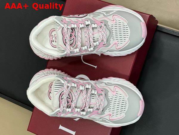 Gucci Womens Gucci Ripple Sneaker in Pink and Grey Mesh 791414 Replica