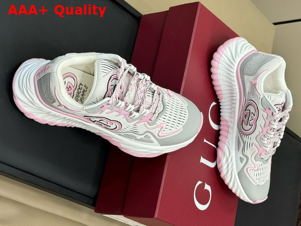 Gucci Womens Gucci Ripple Sneaker in Pink and Grey Mesh 791414 Replica