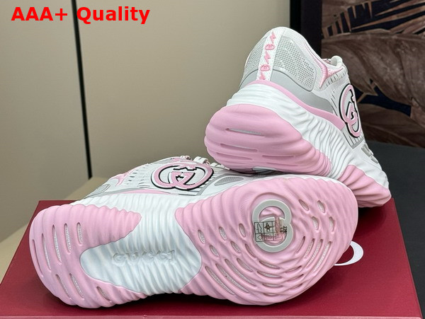 Gucci Womens Gucci Ripple Sneaker in Pink and Grey Mesh 791414 Replica