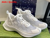 Gucci Womens Gucci Run GG Crystal Sneaker in White GG Mesh 758088 Replica