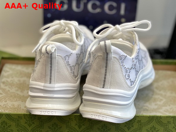 Gucci Womens Gucci Run GG Crystal Sneaker in White GG Mesh 758088 Replica