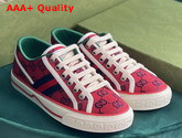 Gucci Womens Gucci Tennis 1977 GG Multicolor Sneaker Red and Blue Canvas 663680 Replica