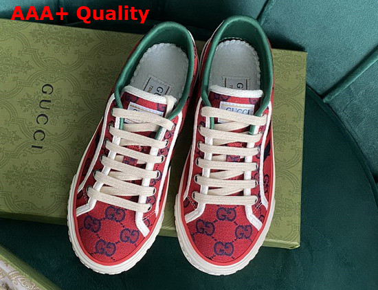 Gucci Womens Gucci Tennis 1977 GG Multicolor Sneaker Red and Blue Canvas 663680 Replica