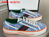 Gucci Womens Gucci Tennis 1977 Sneaker Ligith Blue Ivory 606110 Replica