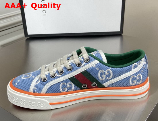 Gucci Womens Gucci Tennis 1977 Sneaker Ligith Blue Ivory 606110 Replica