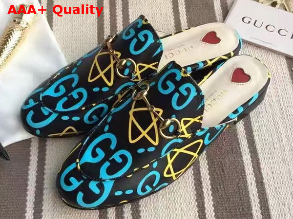 Gucci Womens GucciGhost Princetown Slipper Blue Replica