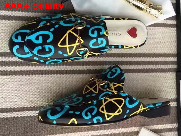 Gucci Womens GucciGhost Princetown Slipper Blue Replica