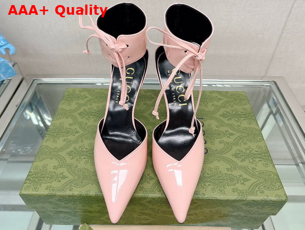 Gucci Womens High Heel Patent Pump in Pink Leather 717159 Replica