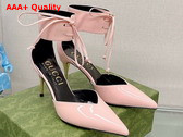 Gucci Womens High Heel Patent Pump in Pink Leather 717159 Replica