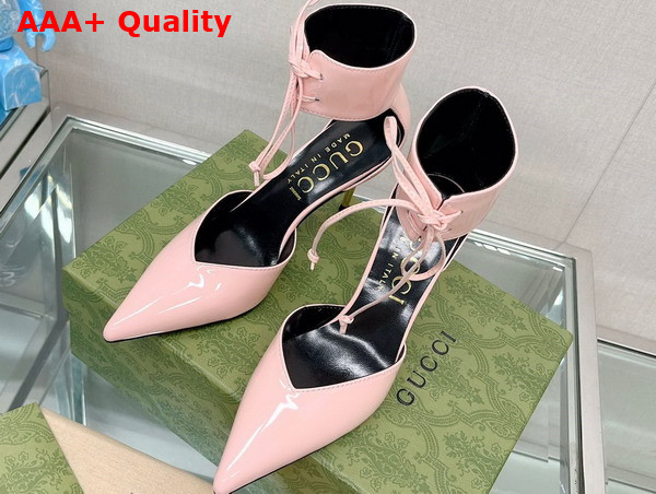 Gucci Womens High Heel Patent Pump in Pink Leather 717159 Replica