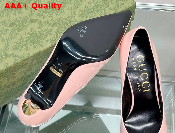 Gucci Womens High Heel Pump in Light Pink Patent Leather 715145 Replica