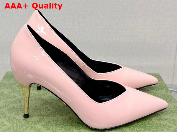 Gucci Womens High Heel Pump in Light Pink Patent Leather 715145 Replica