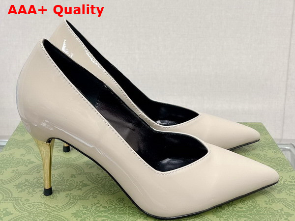 Gucci Womens High Heel Pump in White Leather 715145 Replica