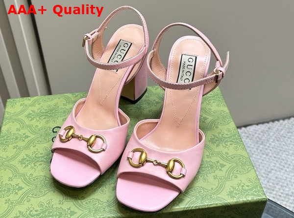 Gucci Womens Horsebit Sandal in Light Pink Leather 771600 Replica