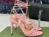 Gucci Womens Horsebit Sandal in Pink Patent Leather 771596 Replica