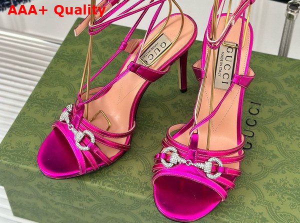 Gucci Womens Horsebit Sandal in Rose Leather 771596 Replica