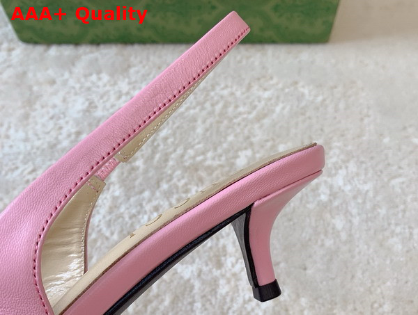 Gucci Womens Horsebit Slingback Pump in Pink Leather 782407 Replica