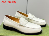 Gucci Womens Interlocking G Loafer in White Leather 738676 Replica