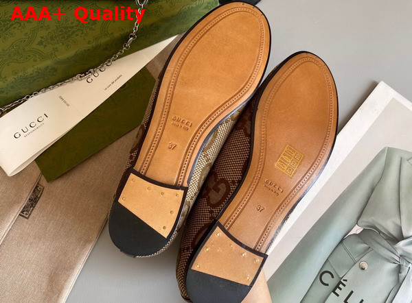 Gucci Womens Jordaan Jumbo GG Loafer Camel and Ebony Maxi GG Canvas with GG Canvas 431467 Replica