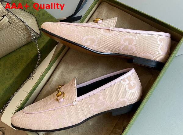 Gucci Womens Jordaan Jumbo GG Loafer Pink Jumbo GG Canvas 431467 Replica