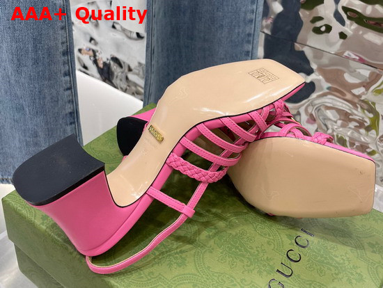 Gucci Womens Leather Sandal with Horsebit Pink Leather 645404 Replica