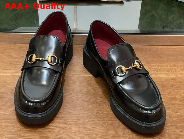 Gucci Womens Loafer with Horsebit Black Leather 794378 Replica