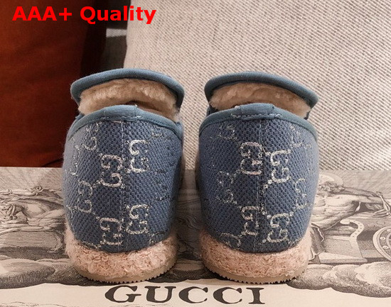 Gucci Womens Loafer with Horsebit Blue GG Lame 575850 Replica